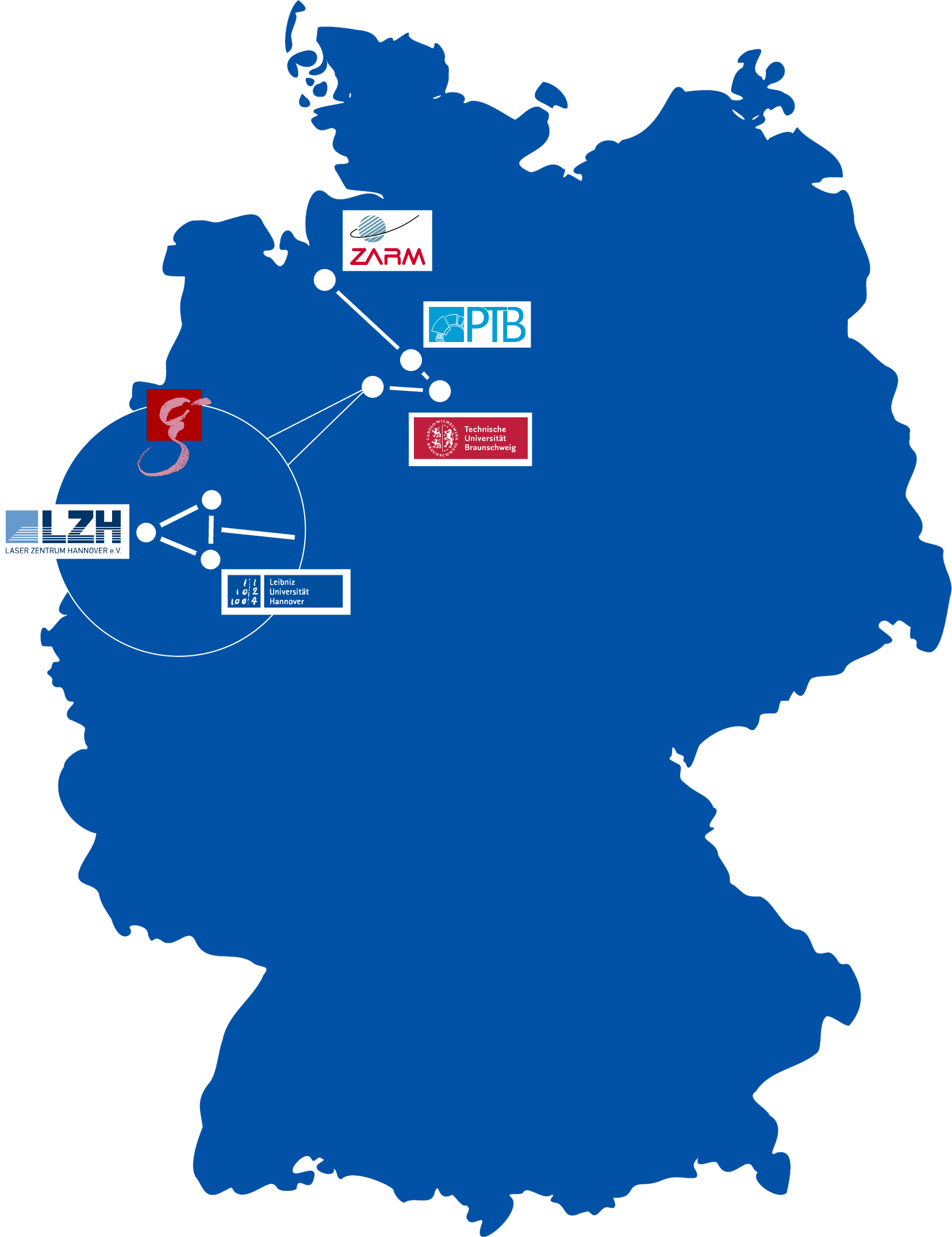 Deutschlandkarte mit Standorten